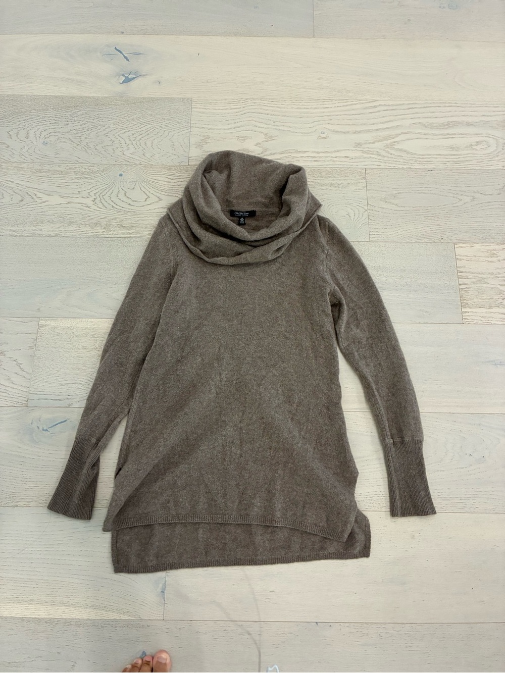 Saks Fifth Avenue Brown Cowl Neck Tunic Sweater